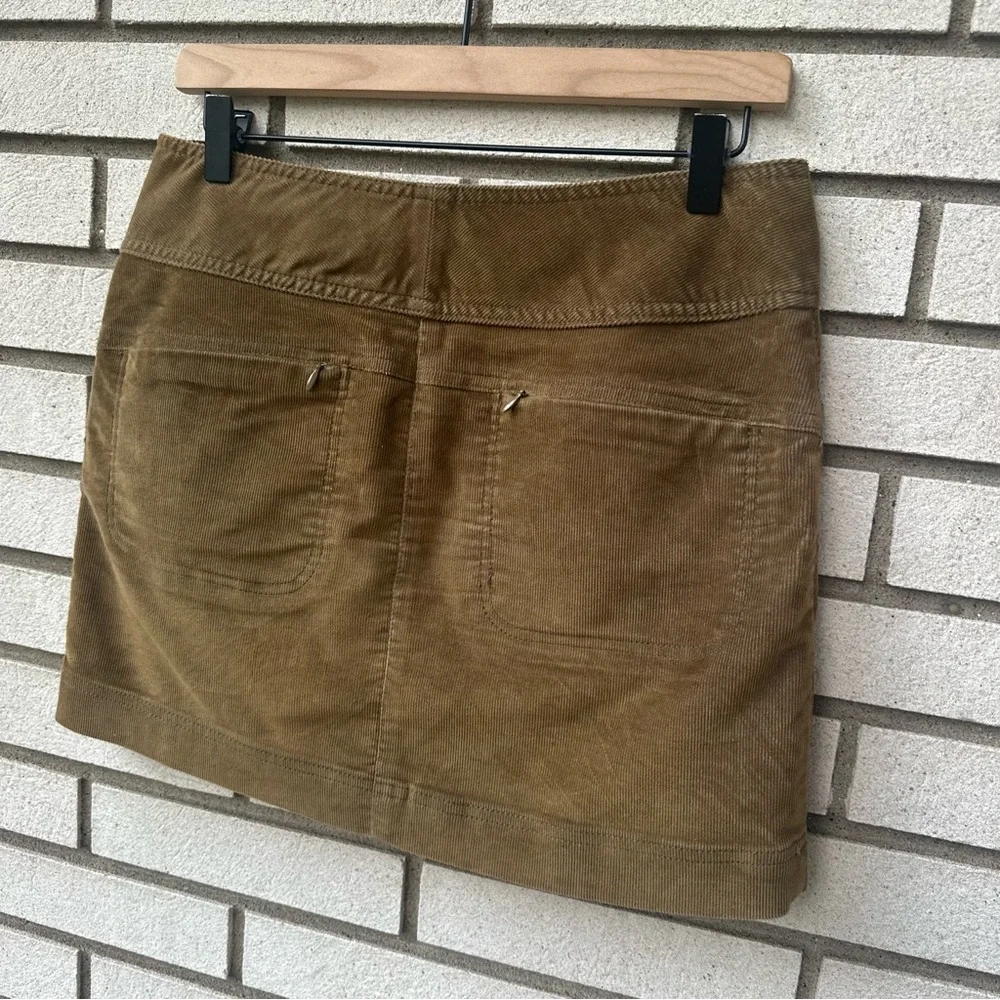 Athleta Ridge Corduroy Skirt Brown Olive Mini 6 Petite Pockets Utility Retro Y2K
